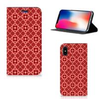 Apple iPhone X | Xs | Hoesje met Magneet | Batik Rood