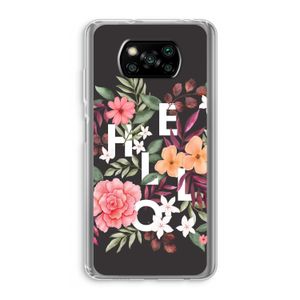 Hello in flowers: Xiaomi Poco X3 Pro Transparant Hoesje