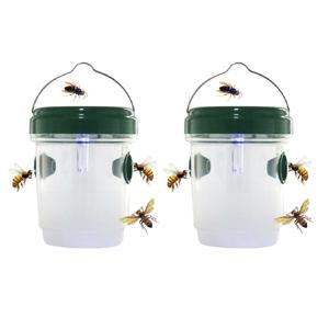 Wespenval solar - 2x - met ophangbeugel - 9,3 x 11,8 cm - muggen / vliegen - zonnepaneel