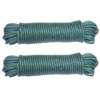 AMIG paracord touw - 2x - 10 meter - D5mm - 110kg - PE/PVC - groen - thumbnail