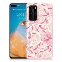 Huawei P40 TPU Case Pink Flowers - thumbnail