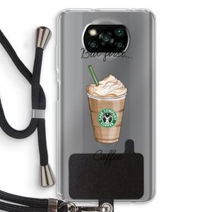 But first coffee: Xiaomi Poco X3 NFC Transparant Hoesje met koord