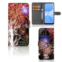 OPPO A73 5G Wallet Case met Pasjes Vuurwerk - thumbnail
