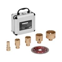 Set diamantboren - voor haakse slijpers - 20 / 35 / 40 / 50 / 68 mm - diamantdoorslijpschijf 115 mm