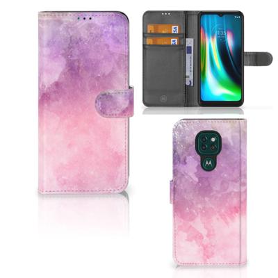 Hoesje Motorola Moto G9 Play | E7 Plus Pink Purple Paint | Portemonnee hoesje