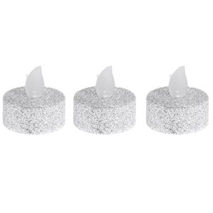 12x stuks Led theelichtjes/waxinelichtjes zilver glitter