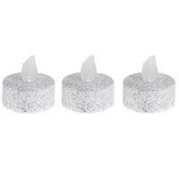 12x stuks Led theelichtjes/waxinelichtjes zilver glitter