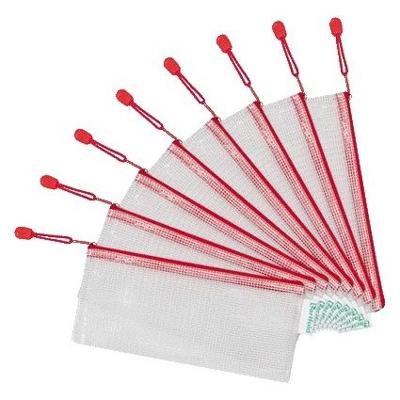 Opbergtas Tarifold met rits 250x115mm PVC rood