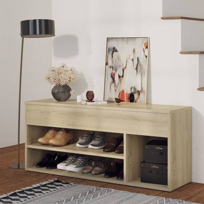 VidaXL Schoenbank 105x30x45 cm bewerkt hout sonoma eikenkleurig