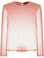 SIEDRES blouse transparente à ornements en cristal - Orange