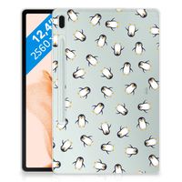 Hippe Hoes voor Samsung Galaxy Tab S7FE Pinguïn - thumbnail