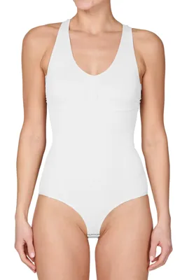 J&C corrigerende body dames - brede bandjes - Shapewear bodysuit - Wit - Huidskleur