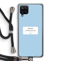 Reminder: Samsung Galaxy A12 Transparant Hoesje met koord Reminder: Samsung Galaxy A12 Transparant Hoesje met koord