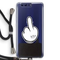 Middle finger white: Honor 9 Transparant Hoesje met koord