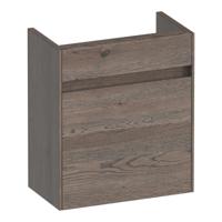 Brauer Inspire Fonteinkast - 40 cm - met 1 Deur Greeploos Linksdraaiend - Lamellen Eiken Zwart