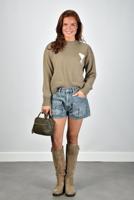 Ami Paris trui UKS859.KN0156 beige taupe/ecru