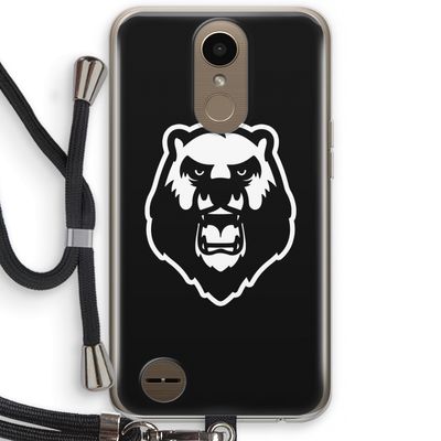 Angry Bear (black): LG K10 (2017) Transparant Hoesje met koord