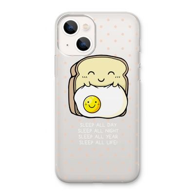 Sleep All Day: iPhone 13 Transparant Hoesje