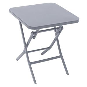 Bijzettafel/tuin tafel Oase - metaal - grijs - 40 x 40 x 45 cm - voor buiten - inklapbaar