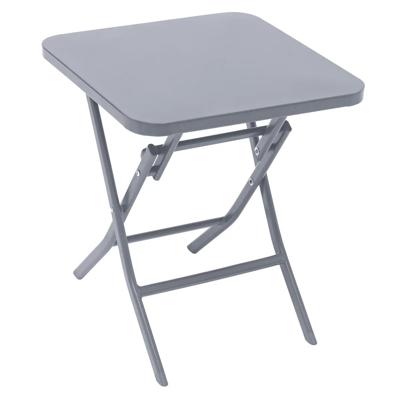 Bijzettafel/tuin tafel Oase - metaal - grijs - 40 x 40 x 45 cm - voor buiten - inklapbaar