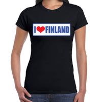 I love Finland landen t-shirt zwart dames