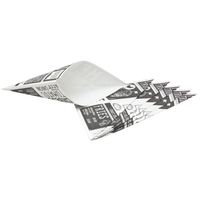 Frietzak - 25x - Puntzak - Papier - Zwart/wit - 17,5 x 24 cm