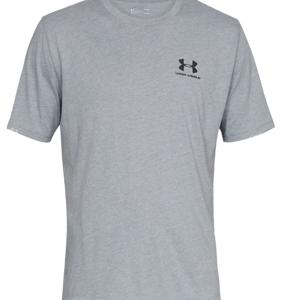 Under Armour Sportstyle Left Chest Sportshirt Heren Grijs maat L