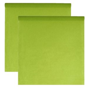 Feest tafelkleed op rol - 2x - groen - 120 cm x 10 m - non woven polyester