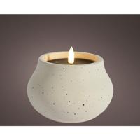 Lumineo Led kaars vlameffect dia12cm creme
