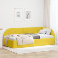Hoekbedframe met hoofdeinde Geel 90 x 200 cm Fluweel