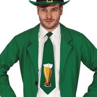 Verkleed stropdas - St. Patricks Day - groen - polyester - volwassenen - carnaval - thumbnail