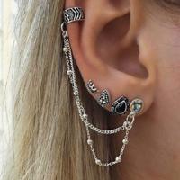 4-delige Bohemen Punk stijl Vintage kroon kwast Earring Sets voor vrouwen