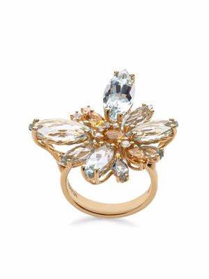 Dolce & Gabbana bague Butterfly en or jaune 18ct sertie d'aigue-marine, de citrine et de diamants
