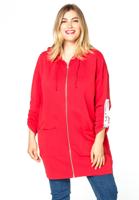 Yoek Sweatvest met rits | Rood | Maat 54/56