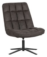 WOOOD Draaifauteuil 'Dirkje' PU, kleur Zwart