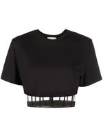 Alexander McQueen t-shirt crop à découpes - Noir - thumbnail