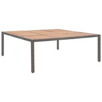 Vidaxl Tuintafel 200x200x74 Cm Poly Rattan En Acaciahout Grijs - thumbnail