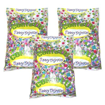 Funny Fashion Confetti - 3x - multi color - papier - 250 gram - feestversiering - carnaval