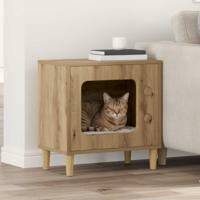 Kattenhuis Ambachtelijk eiken 51 x 30 x 52 cm Bewerkt hout