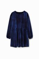 Glimmende fluwelen jurk - BLUE - 9/10