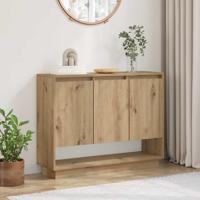 Dressoir artisanaal eikenkleurig 97 x 29 x 75 cm Bewerkt hout