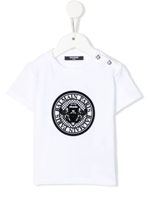 Balmain Kids t-shirt à logo imprimé - Blanc