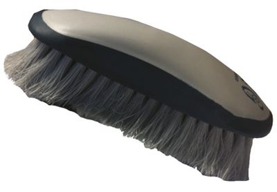 S2G paardenborstel Luxe mediumzacht nylon parelmoer/zwart