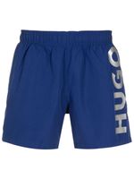 HUGO short de bain Abas métallisé à logo imprimé - Bleu