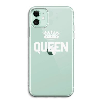 Queen zwart: iPhone 11 Transparant Hoesje