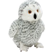 Pluche knuffel dieren Sneeuwuil 33 cm - uilen/vogels speelgoed - thumbnail