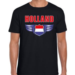 Holland landen t-shirt Nederland zwart voor heren