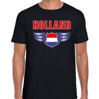 Holland landen t-shirt Nederland zwart voor heren