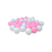 Kunststof ballenbak ballen - roze/wit - 30x stuks - ca 6 cm - thumbnail