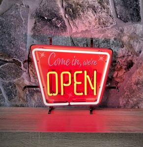 Come In We&apos;re Open Neon Verlichting 40 x 33 cm - Roze